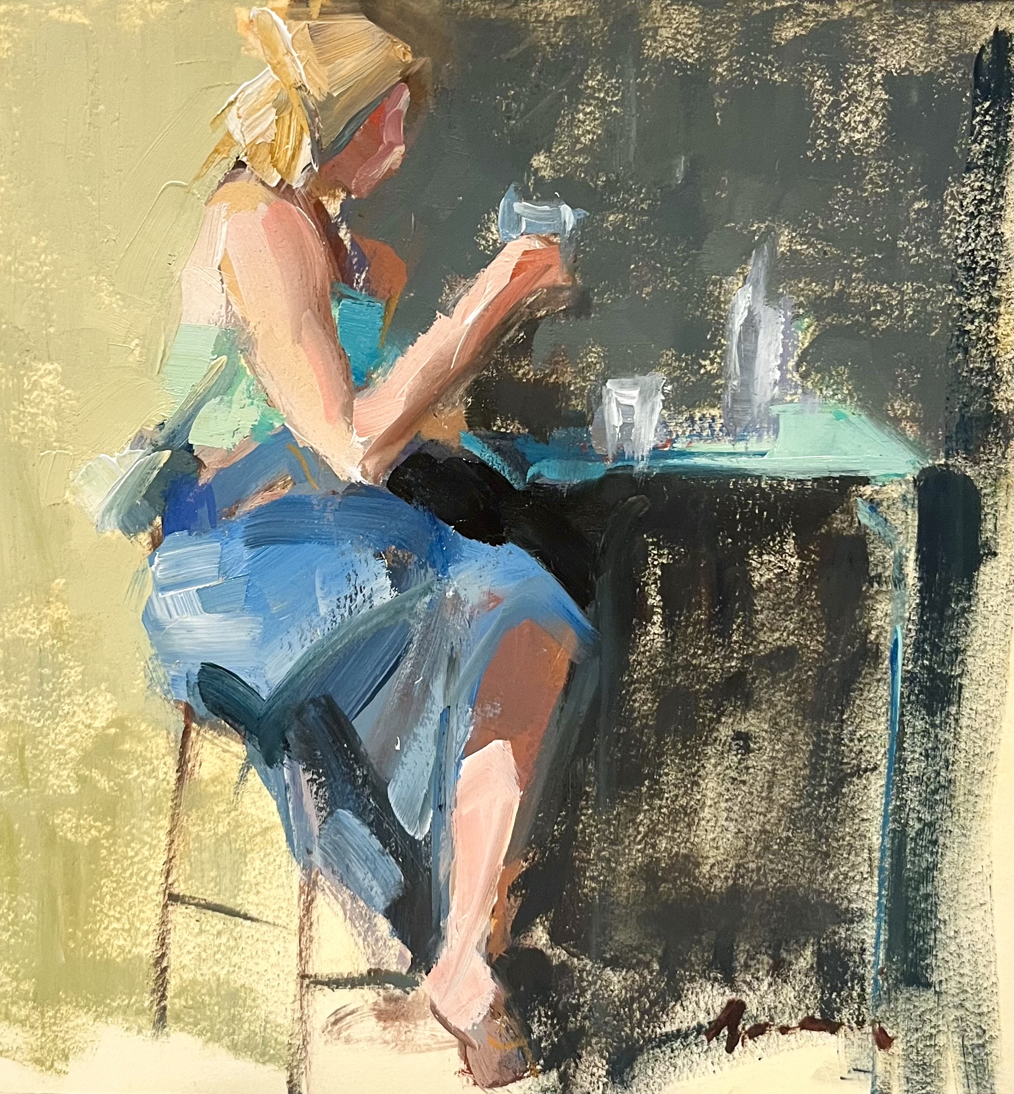 Afternoon Break, oil painting by Naomi Bautista