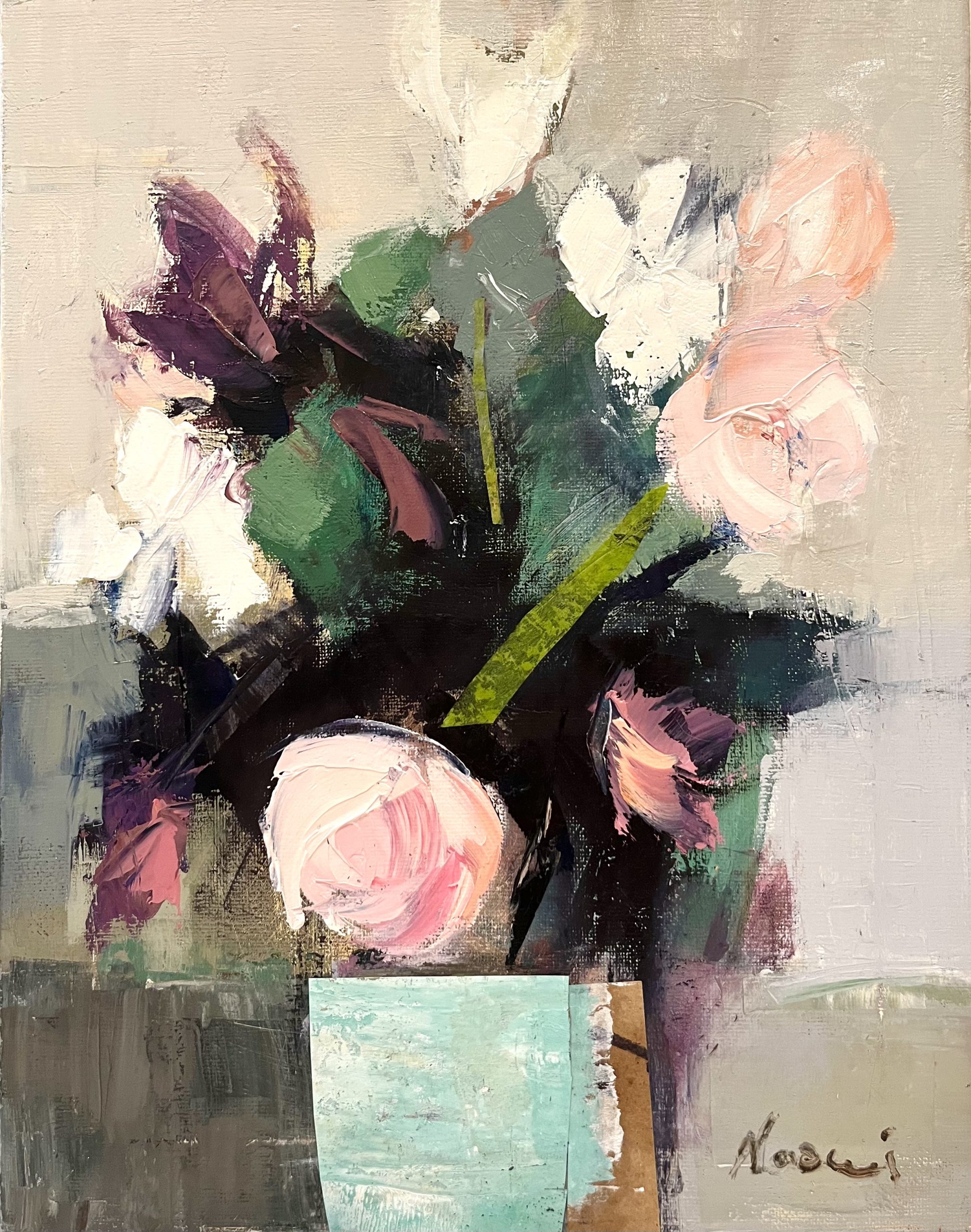 Floral Expression, oil painting by Naomi Bautista