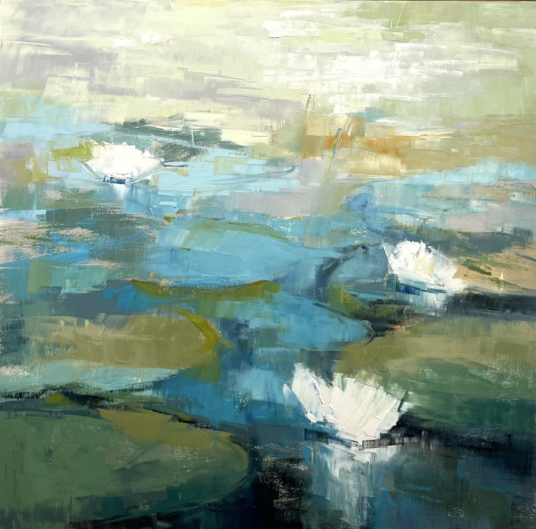 Lily Pond, oil painting by Naomi Bautista