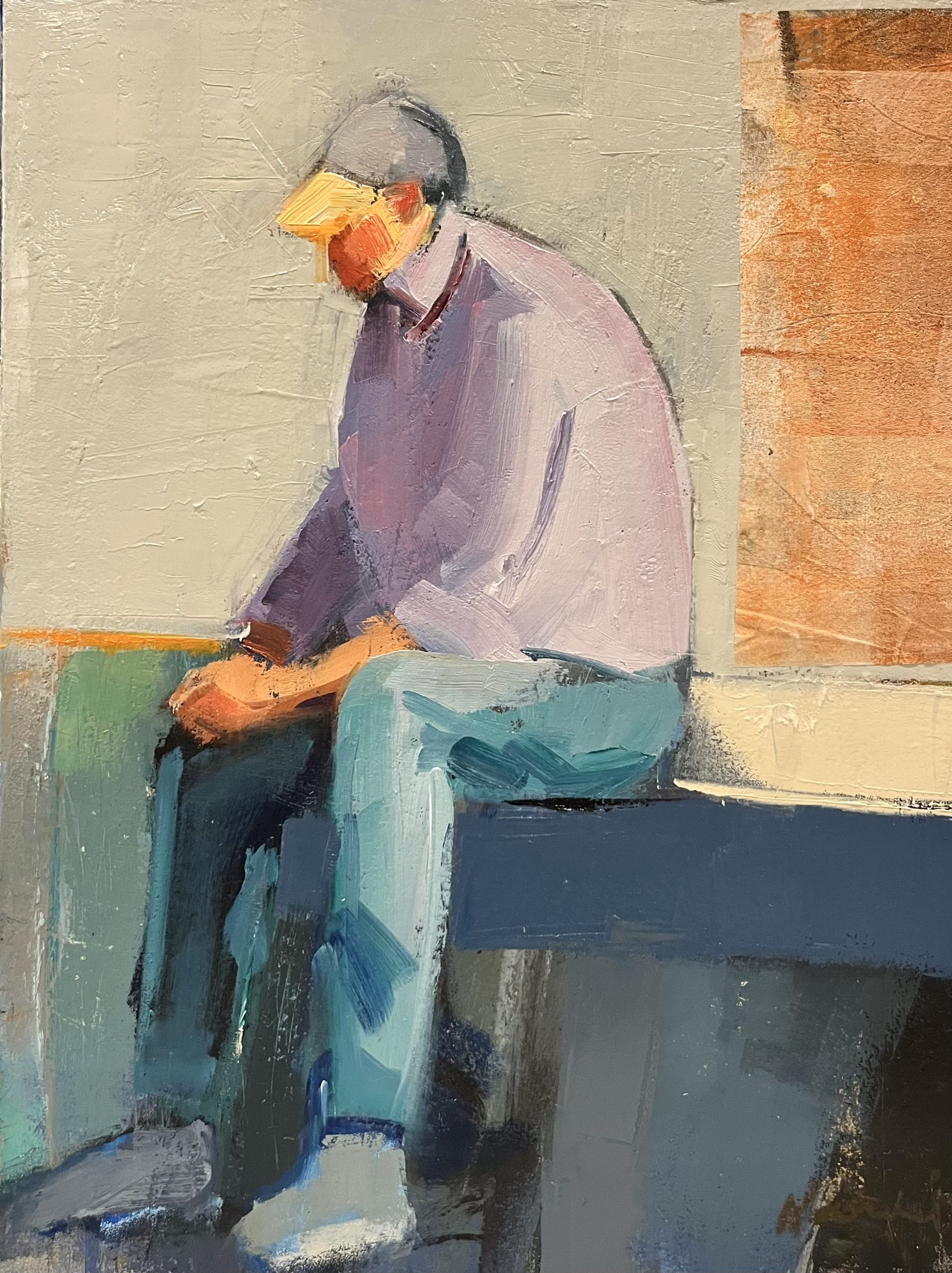 Waiting, oil painting by Naomi Bautista